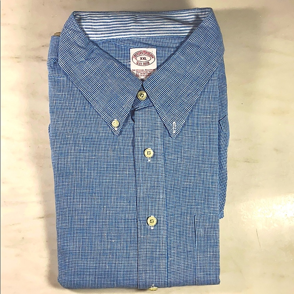 BROOKS BROTHERS  IRISH LINEN LONG SLEEVE -  XXL